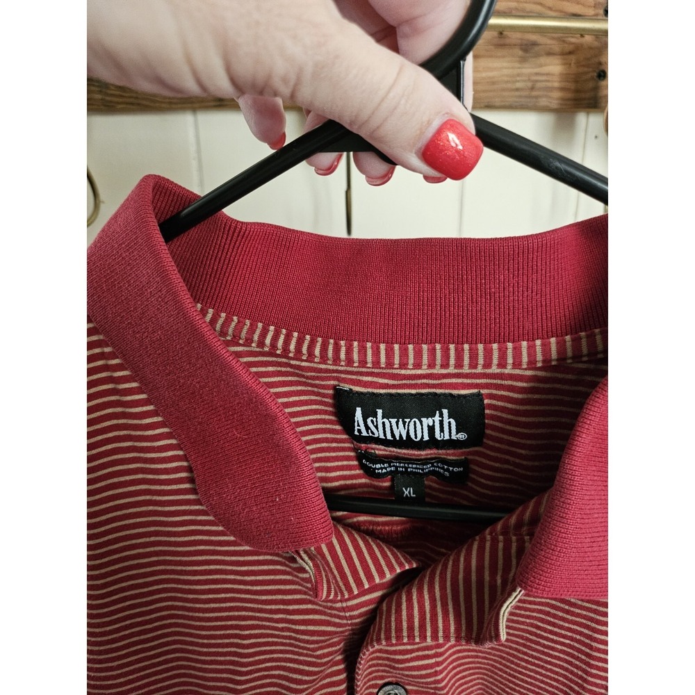 Mens XL Red/Tan Ashworth Golf Pullover - Picture 5 of 5